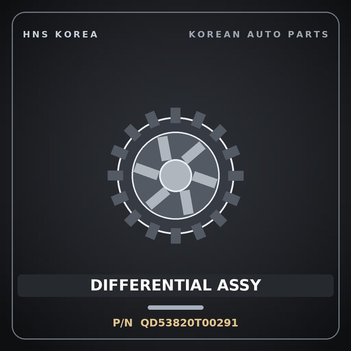 Genuine Mobis DIFFERENTIAL ASSY QD53820T00291 for Trago 2006 HNS Parts Korea