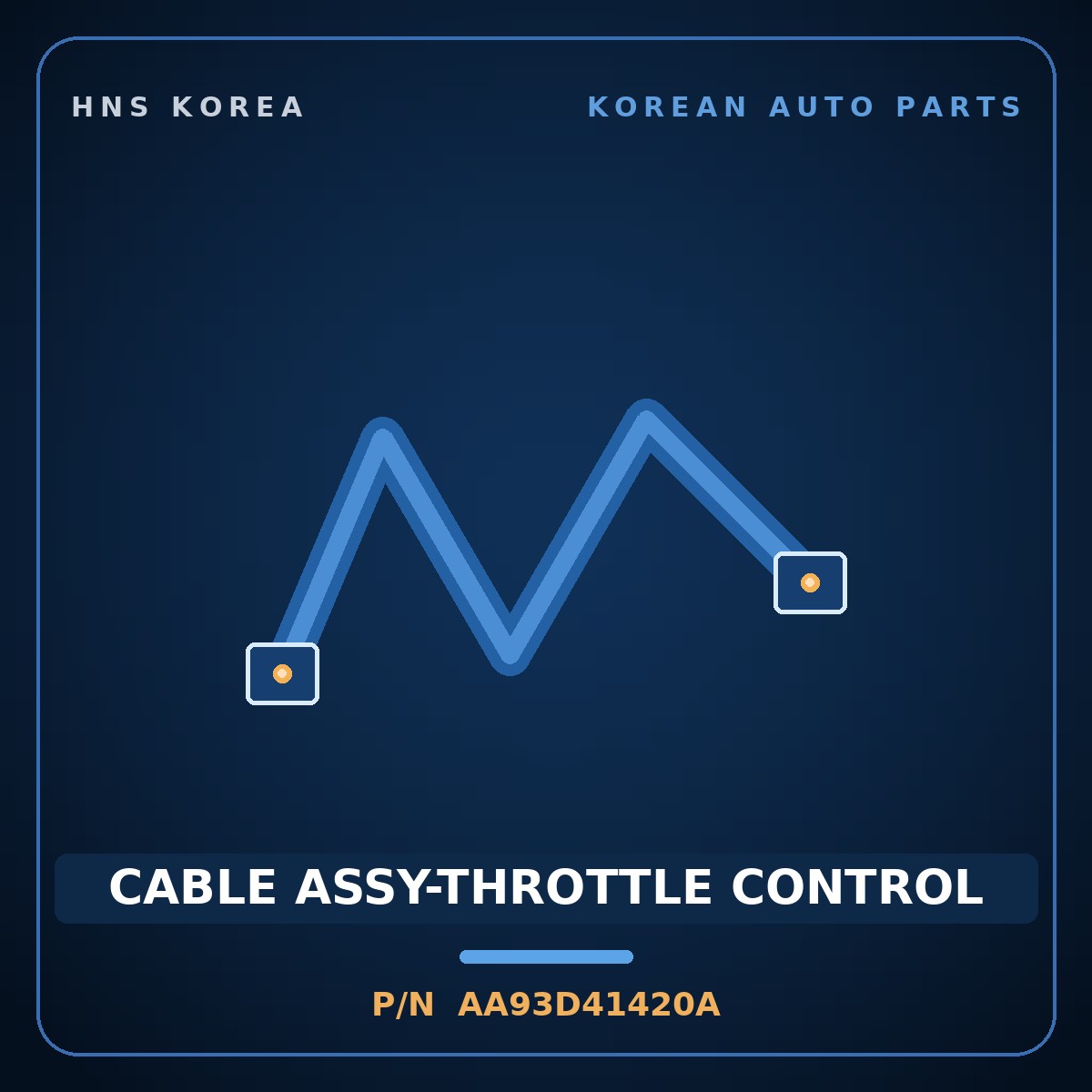 Genuine Mobis CABLE ASSY-THROTTLE CONTROL AA93D41420A for Granbird 2001 HNS Parts Korea