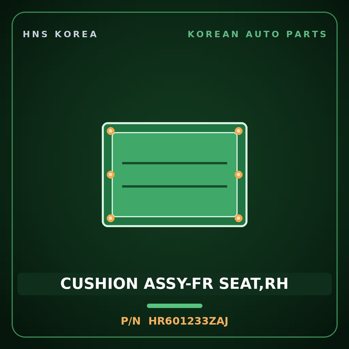 Genuine Mobis CUSHION ASSY-FR SEAT,RH HR601233ZAJ for Galloper 1990 HNS Parts Korea