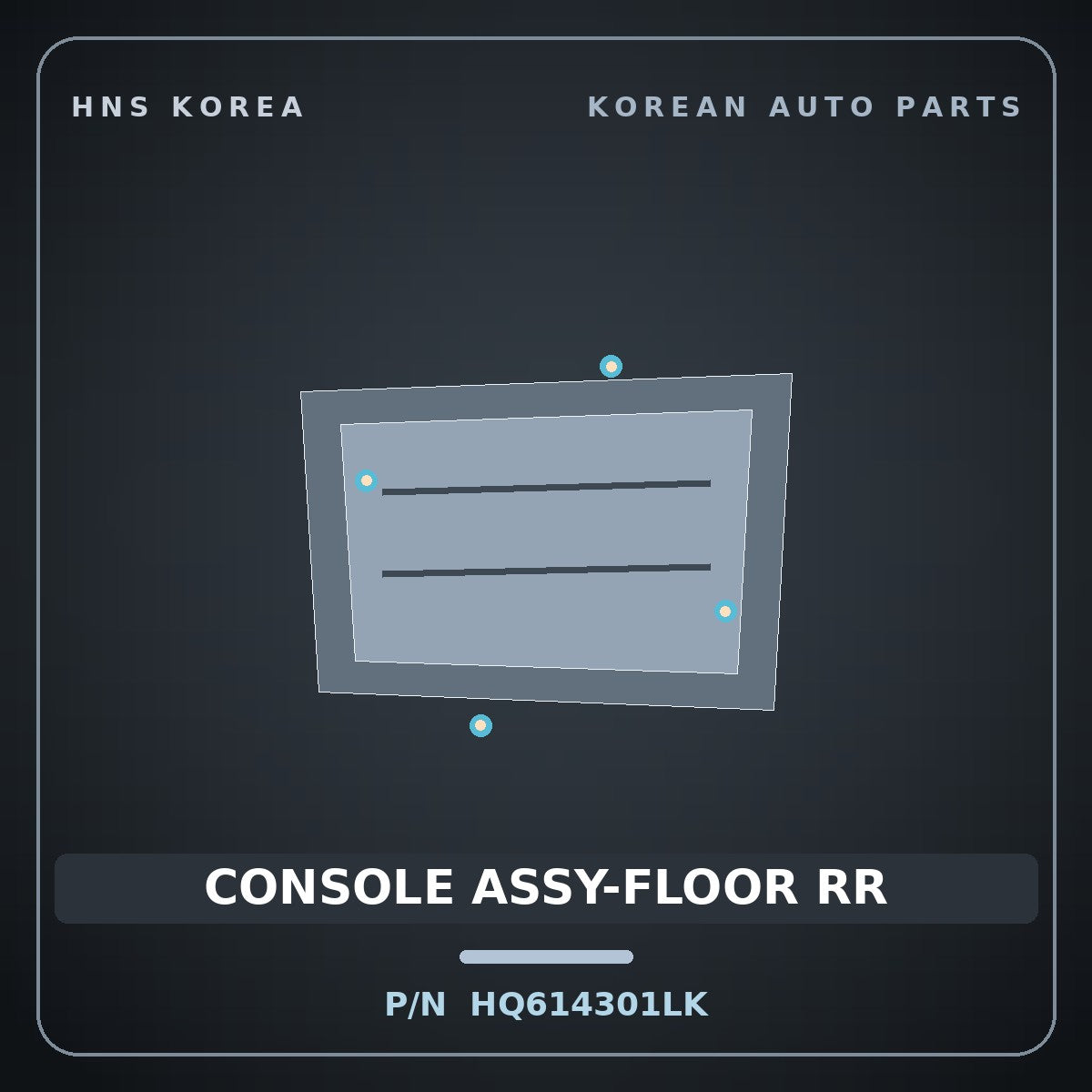 Genuine Mobis CONSOLE ASSY-FLOOR RR HQ614301LK for Galloper 1990 HNS Parts Korea