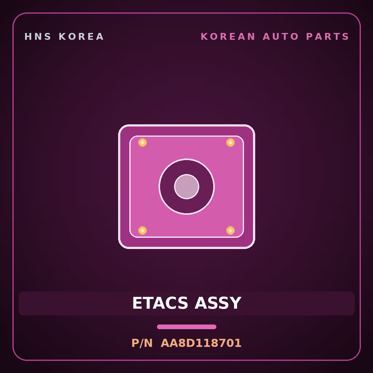 Genuine Mobis ETACS ASSY AA8D118701 for Power Combi 1998 HNS Parts Korea