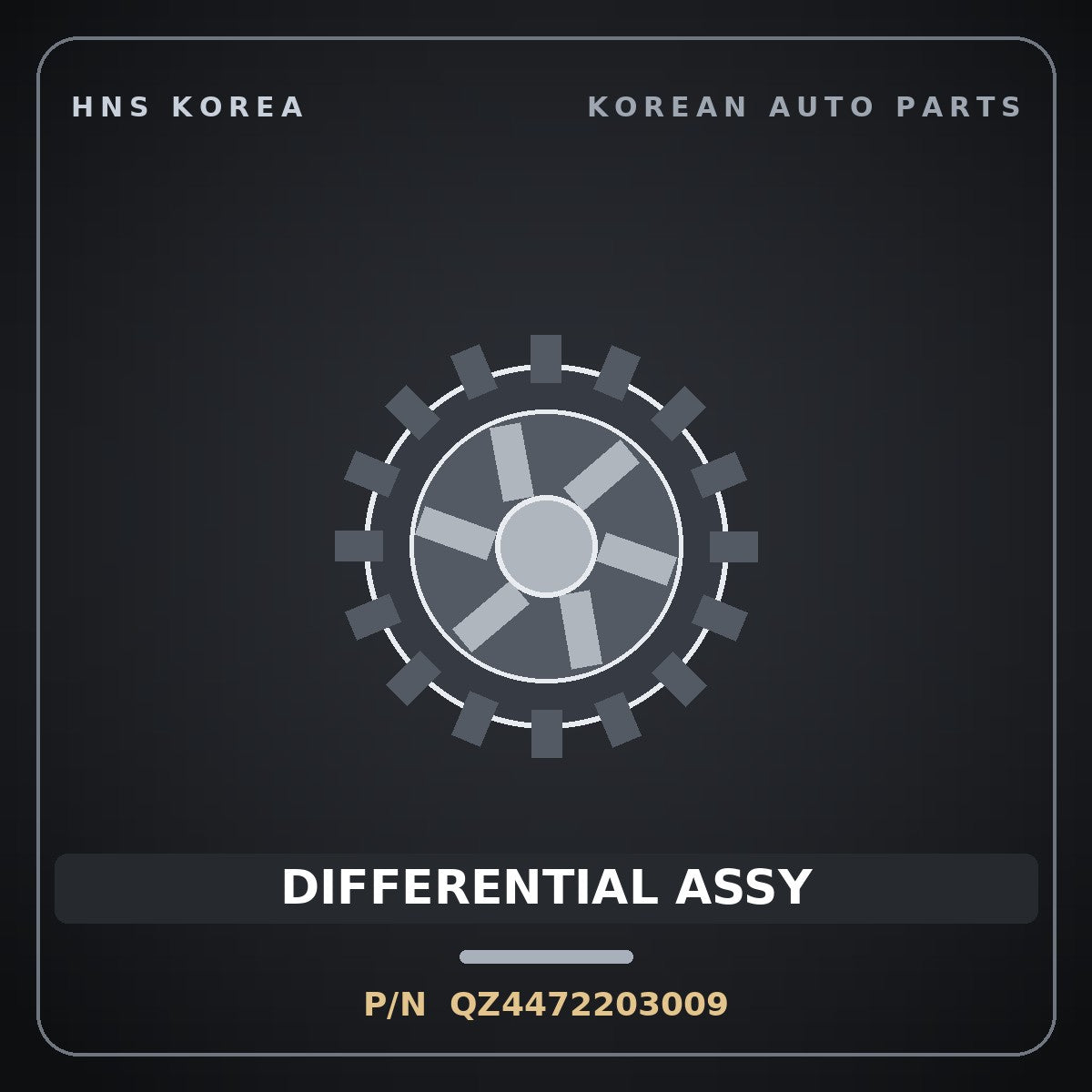 Genuine Mobis DIFFERENTIAL ASSY QZ4472203009 for Elec City 2020 HNS Parts Korea