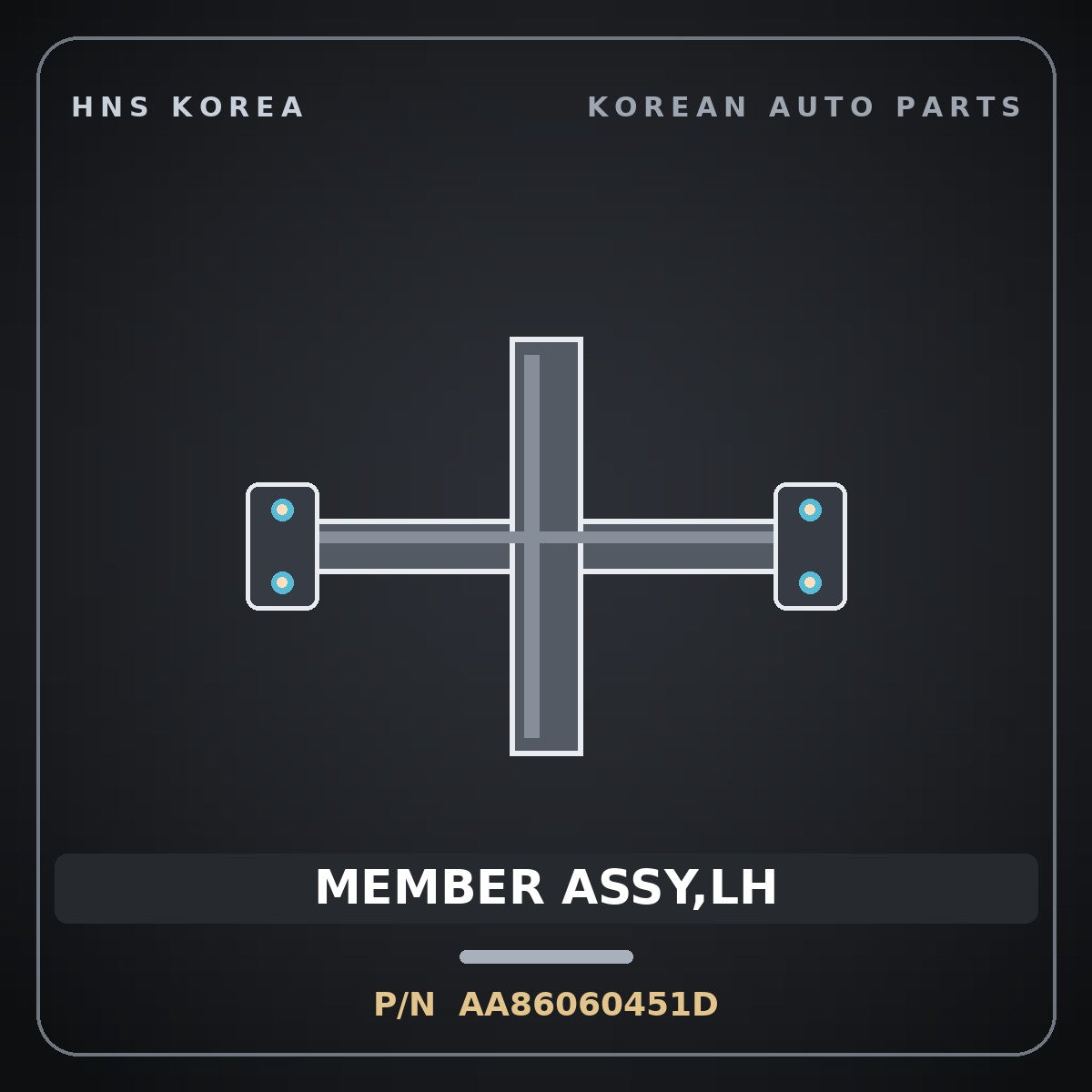 Genuine Mobis MEMBER ASSY,LH AA86060451D for Power Combi 1998 HNS Parts Korea