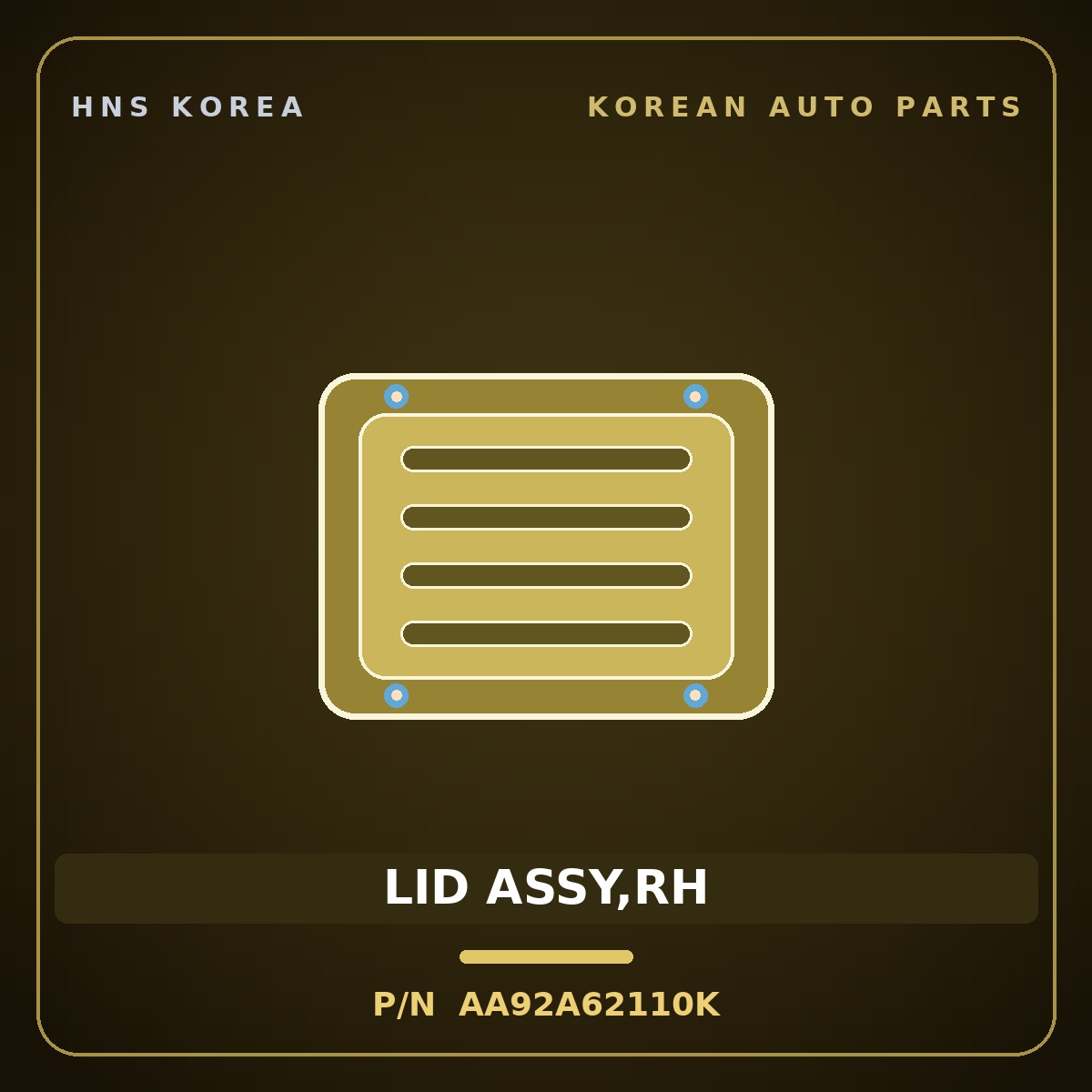 Genuine Mobis LID ASSY,RH AA92A62110K for Granbird 2001 HNS Parts Korea