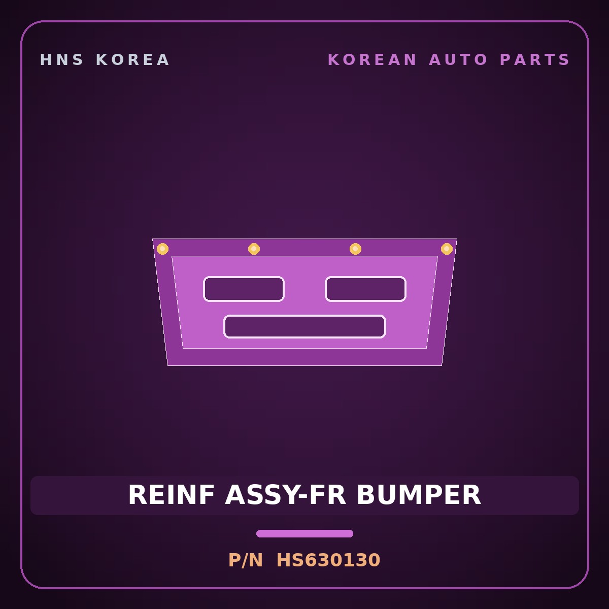 Genuine Mobis REINF ASSY-FR BUMPER HS630130 for Galloper 1998 HNS Parts Korea