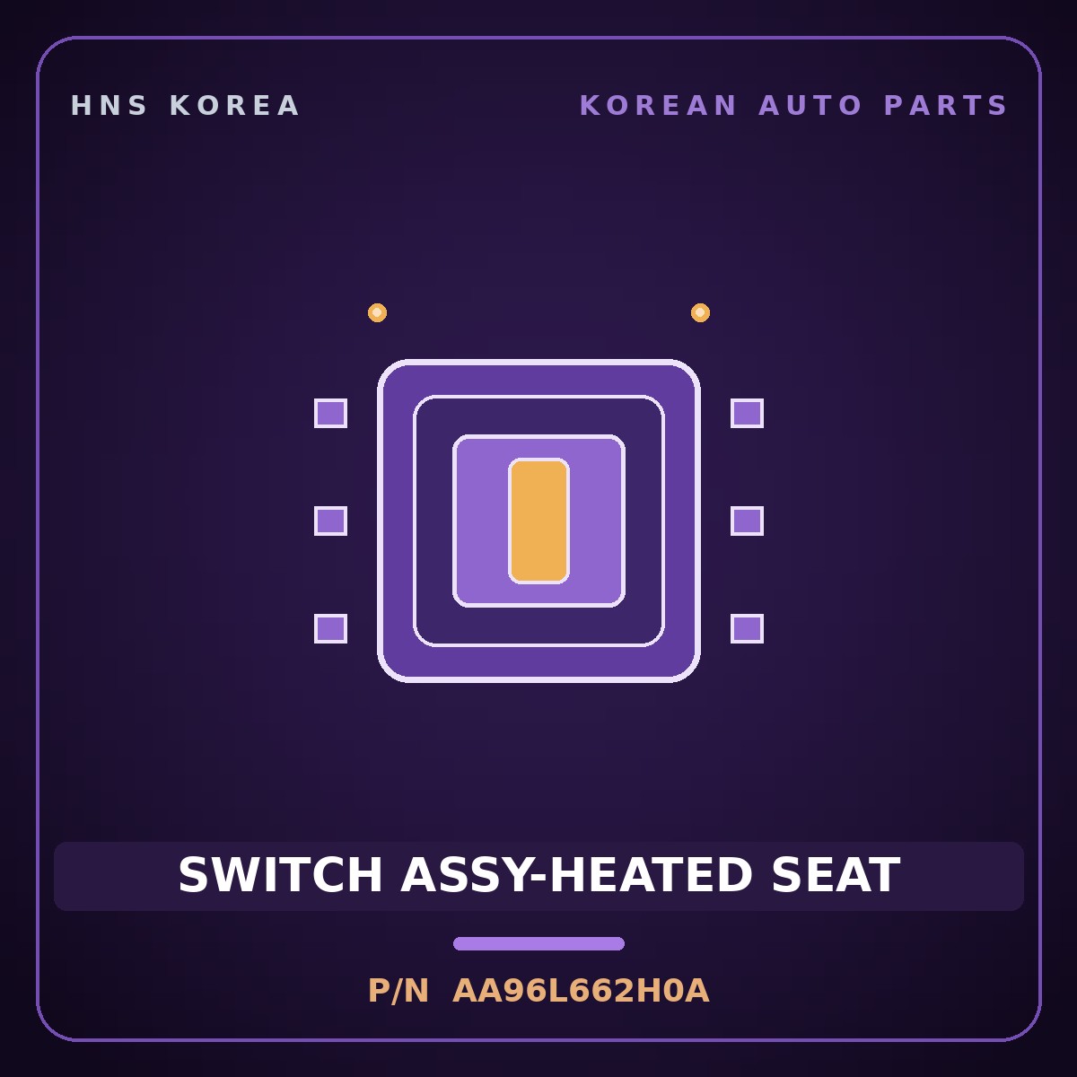Genuine Mobis SWITCH ASSY-HEATED SEAT AA96L662H0A for Granbird 2001 HNS Parts Korea