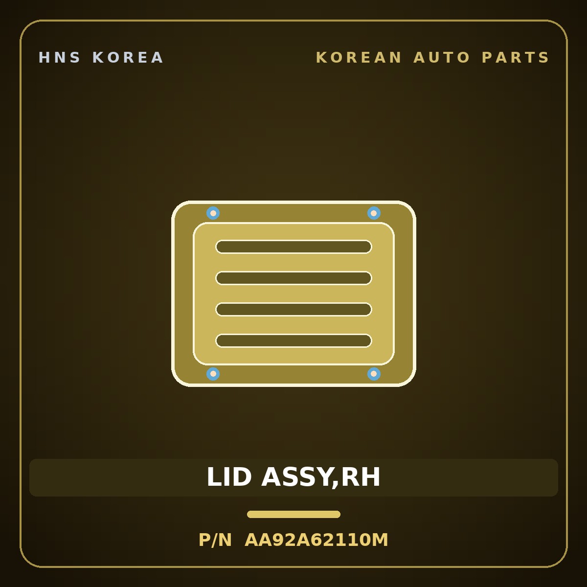 Genuine Mobis LID ASSY,RH AA92A62110M for Granbird 2001 HNS Parts Korea