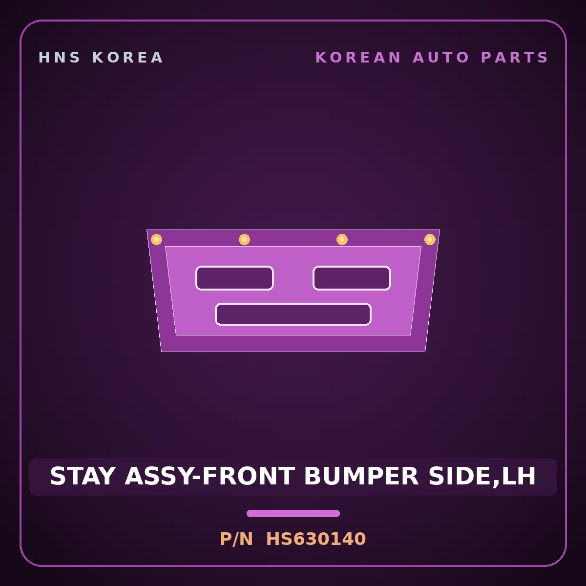 Genuine Mobis STAY ASSY-FRONT BUMPER SIDE,LH HS630140 for Galloper 1990 HNS Parts Korea
