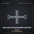 Genuine Mobis BAR ASSY-CROSSMEMBER SUPT,RH AA86060461D for Power Combi 1998 HNS Parts Korea