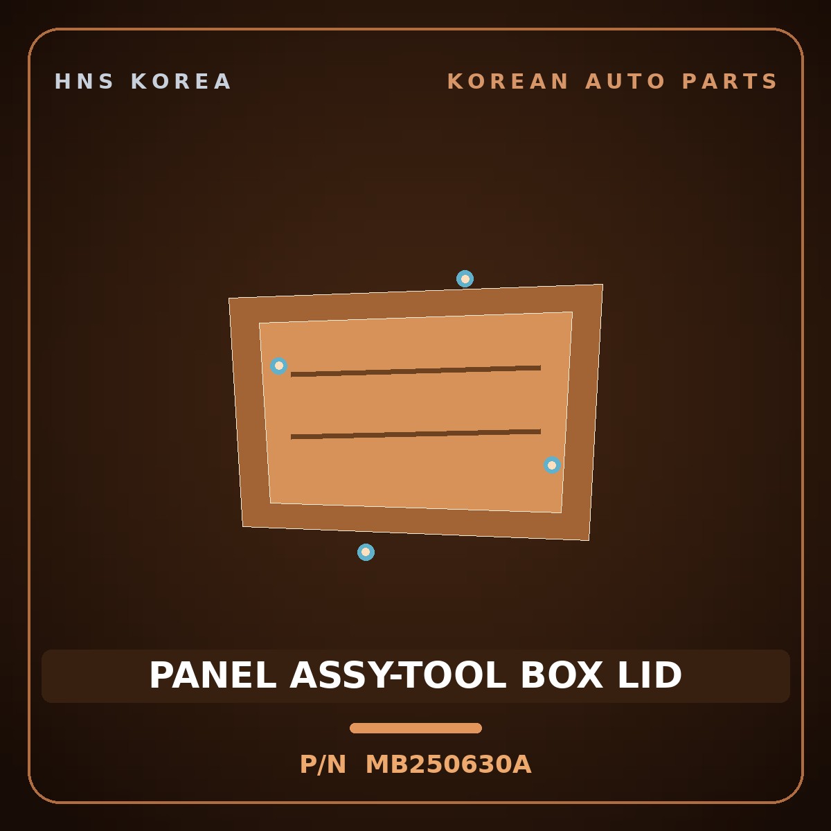 Genuine Mobis PANEL ASSY-TOOL BOX LID MB250630A for Galloper 1990 HNS Parts Korea