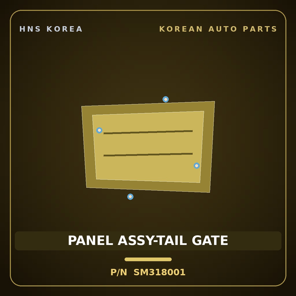 Genuine Mobis PANEL ASSY-TAIL GATE SM318001 for Galloper 1990 HNS Parts Korea