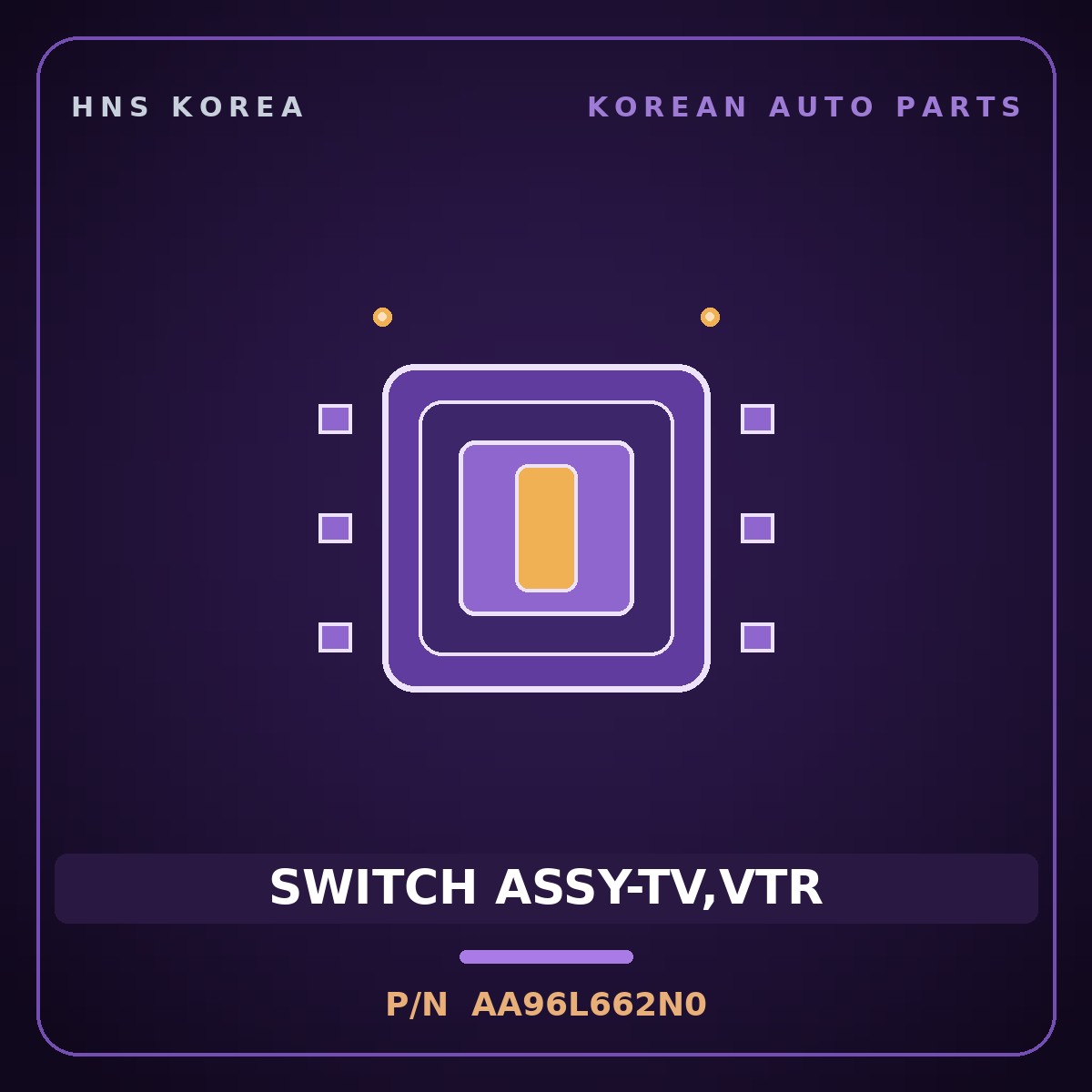 Genuine Mobis SWITCH ASSY-TV,VTR AA96L662N0 for Granbird 2001 HNS Parts Korea