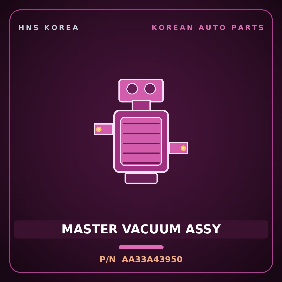 Genuine Mobis MASTER VACUUM ASSY AA33A43950 for Retona 1999 HNS Parts Korea