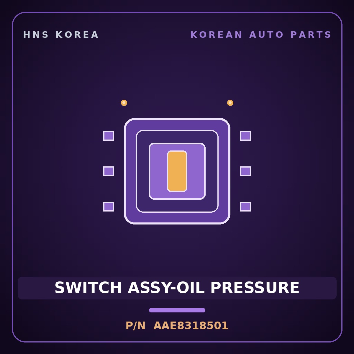 Genuine Mobis SWITCH ASSY-OIL PRESSURE AAE8318501 for 8-Ton Truck 2000 HNS Parts Korea