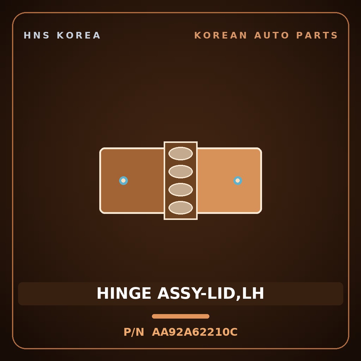 Genuine Mobis HINGE ASSY-LID,LH AA92A62210C for Granbird 2001 HNS Parts Korea