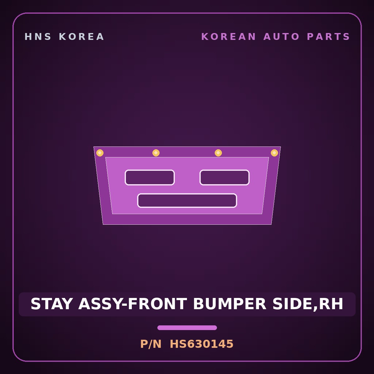 Genuine Mobis STAY ASSY-FRONT BUMPER SIDE,RH HS630145 for Galloper 1990 HNS Parts Korea