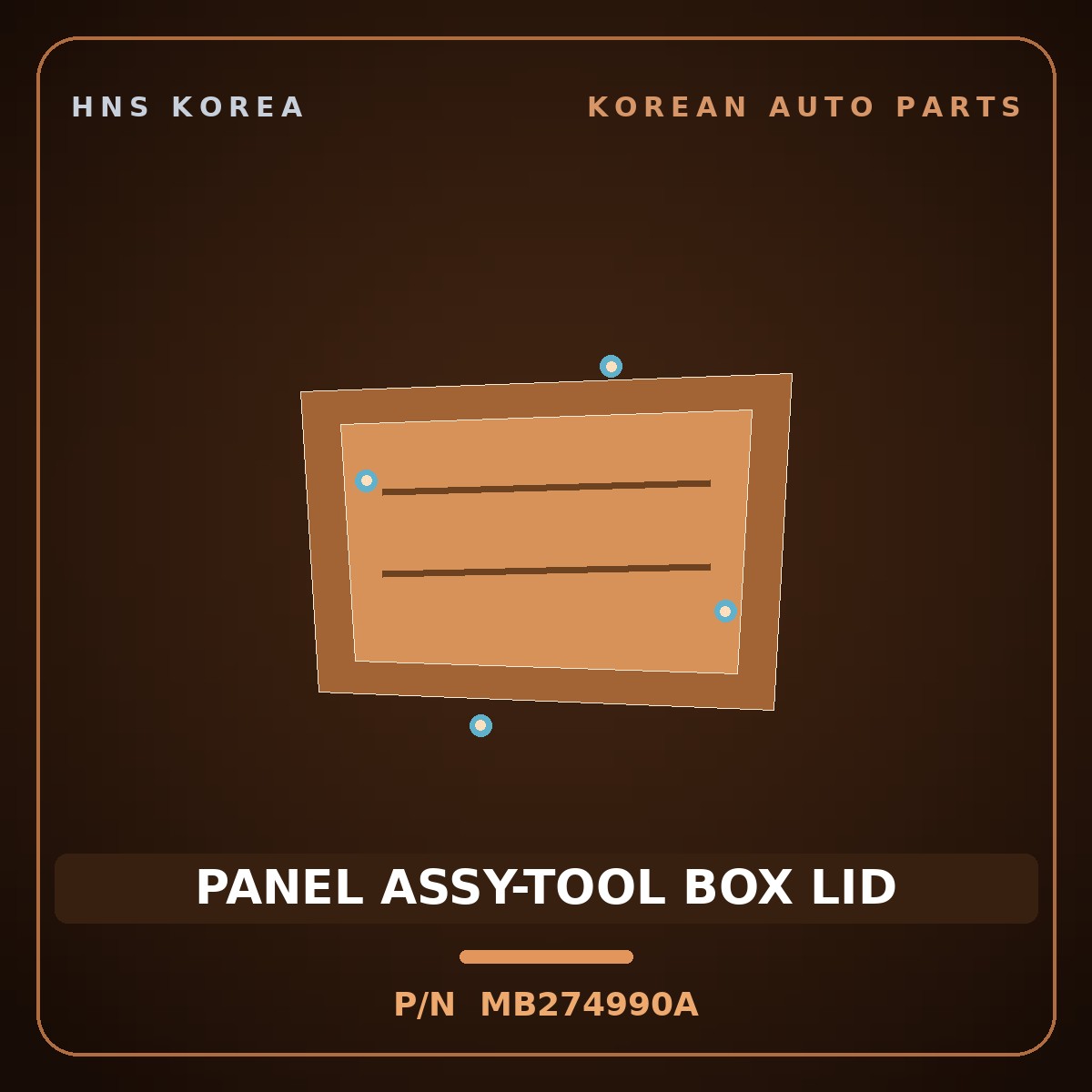 Genuine Mobis PANEL ASSY-TOOL BOX LID MB274990A for Galloper 1990 HNS Parts Korea