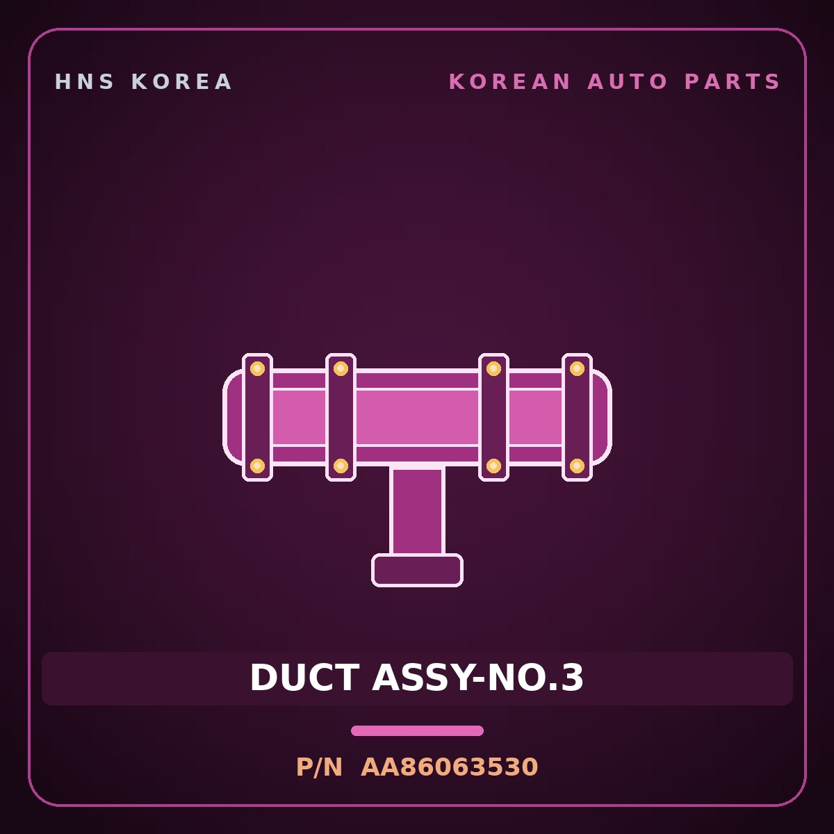 Genuine Mobis DUCT ASSY-NO.3 AA86063530 for Power Combi 1998 HNS Parts Korea