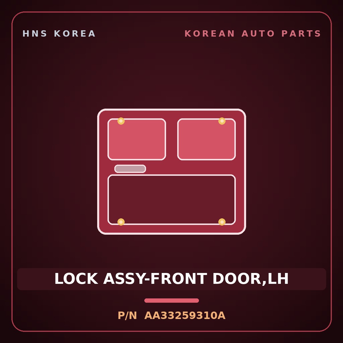 Genuine Mobis LOCK ASSY-FRONT DOOR,LH AA33259310A for Retona 1999 HNS Parts Korea
