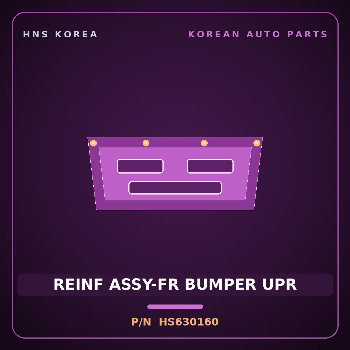 Genuine Mobis REINF ASSY-FR BUMPER UPR HS630160 for Galloper 1990 HNS Parts Korea