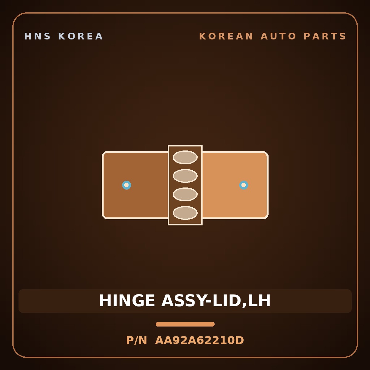 Genuine Mobis HINGE ASSY-LID,LH AA92A62210D for Granbird 2001 HNS Parts Korea