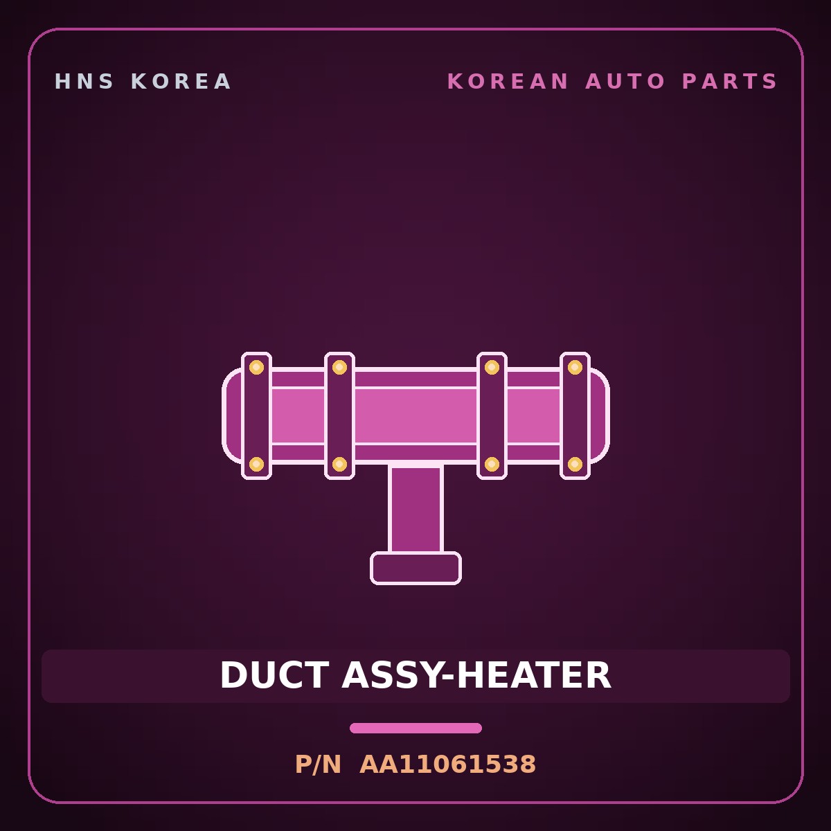 Genuine Mobis DUCT ASSY-HEATER AA11061538 for Towner 2000 HNS Parts Korea