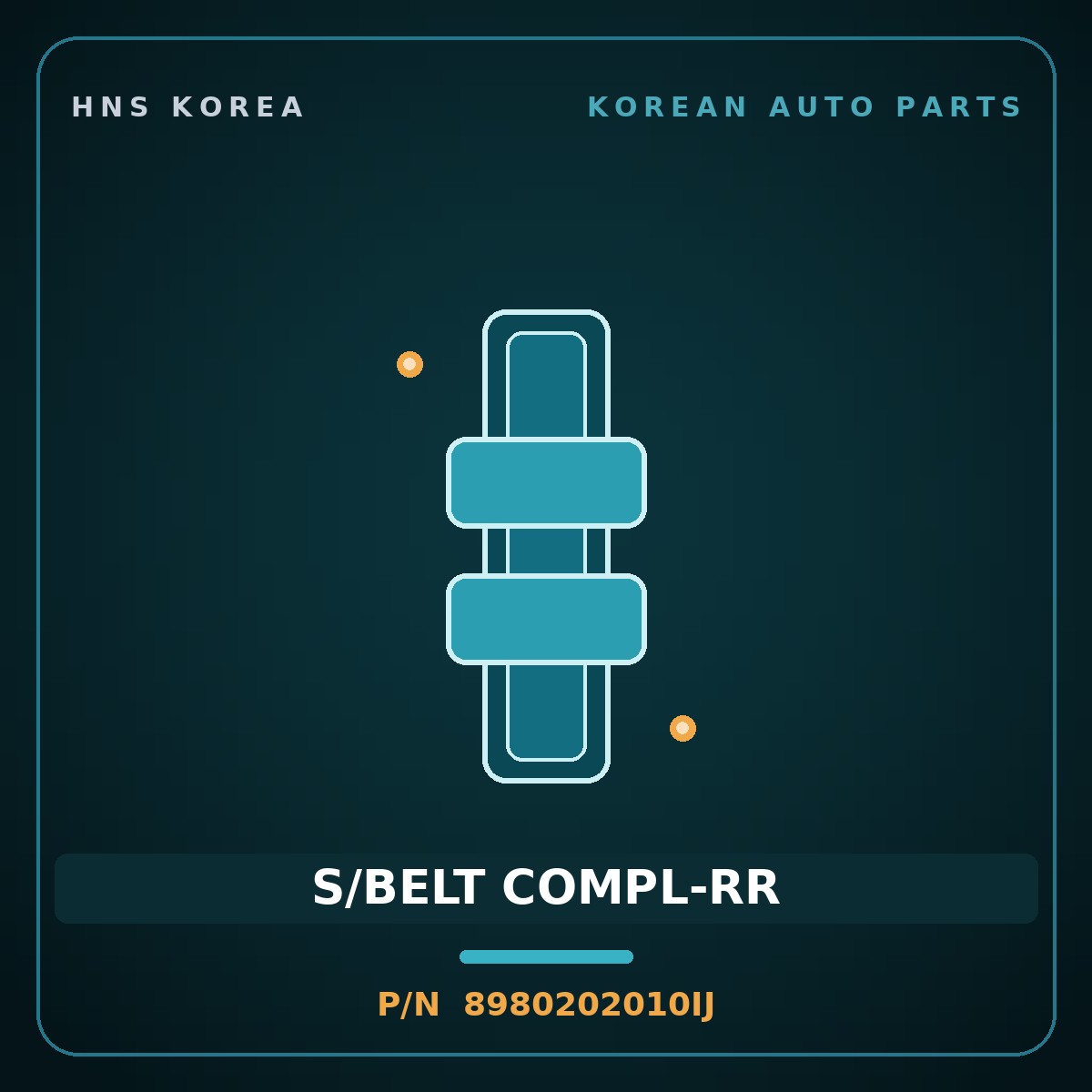 Genuine Mobis S/BELT COMPL-RR 8980202010IJ for Atos 1998 HNS Parts Korea