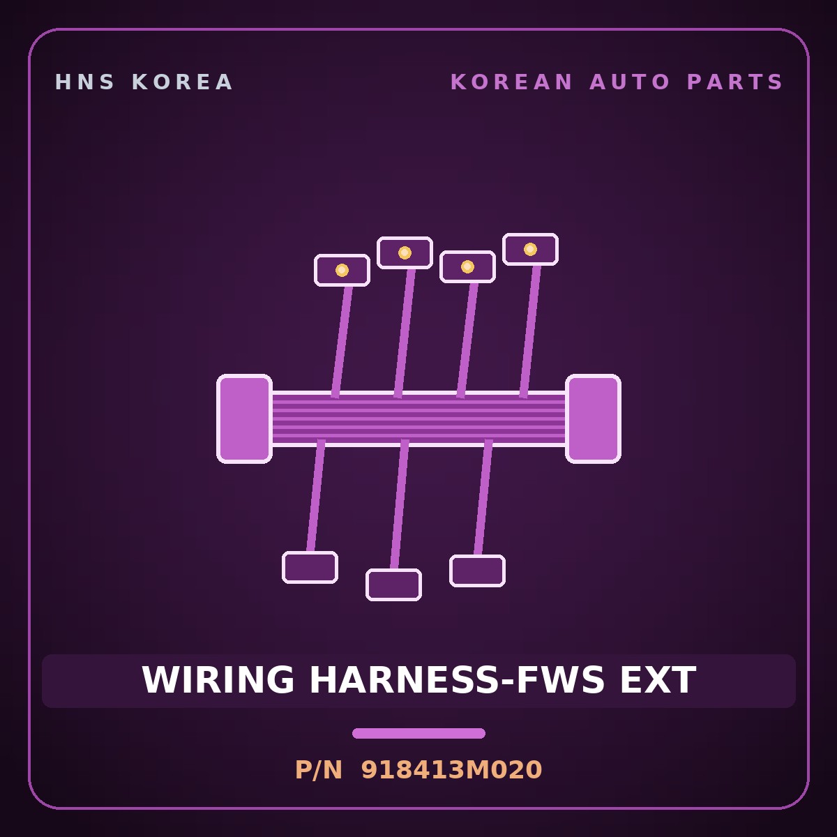 Genuine Mobis WIRING HARNESS-FWS EXT 918413M020 for Genesis 2007 HNS Parts Korea