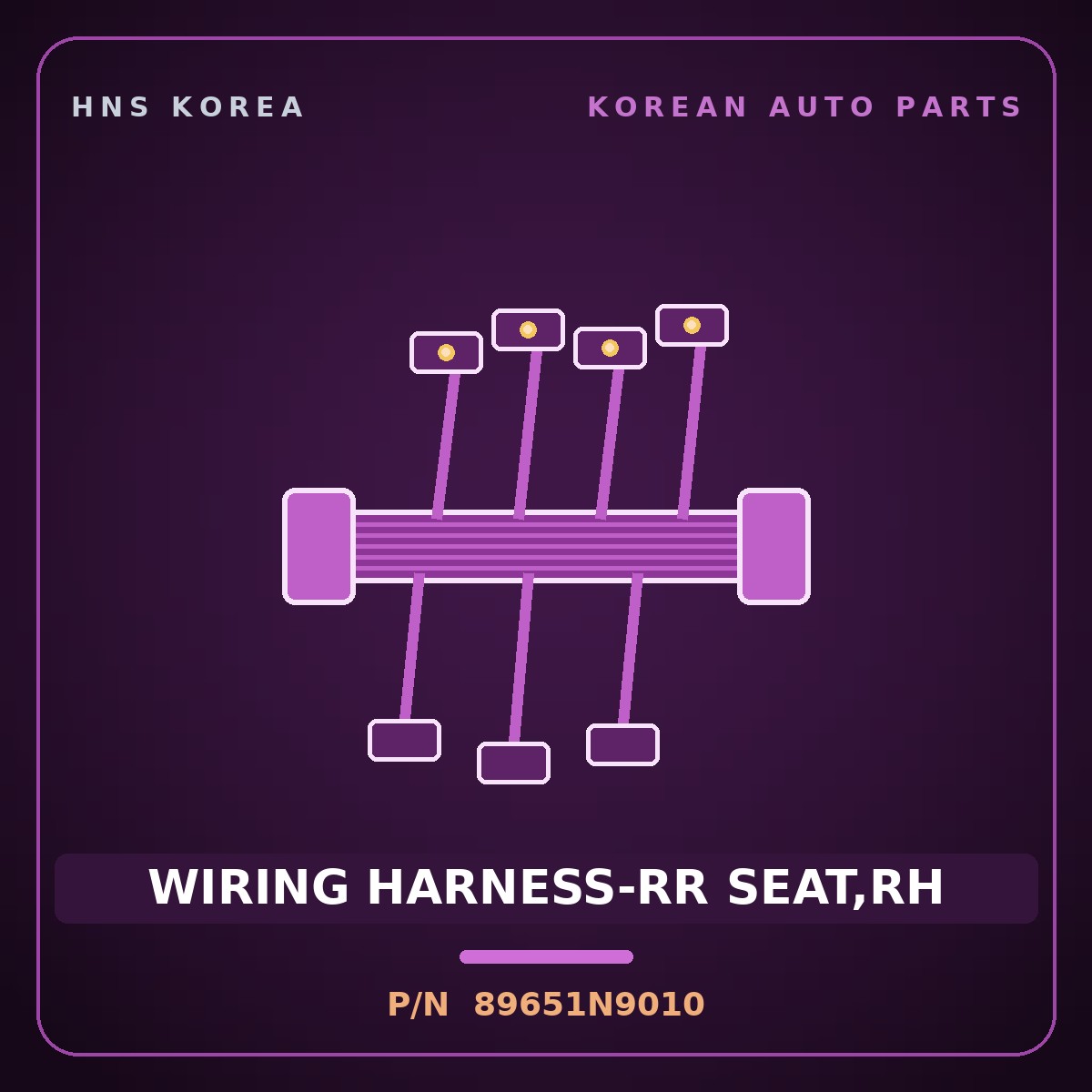 Genuine Mobis WIRING HARNESS-RR SEAT,RH 89651N9010 for Tucson 2021 HNS Parts Korea