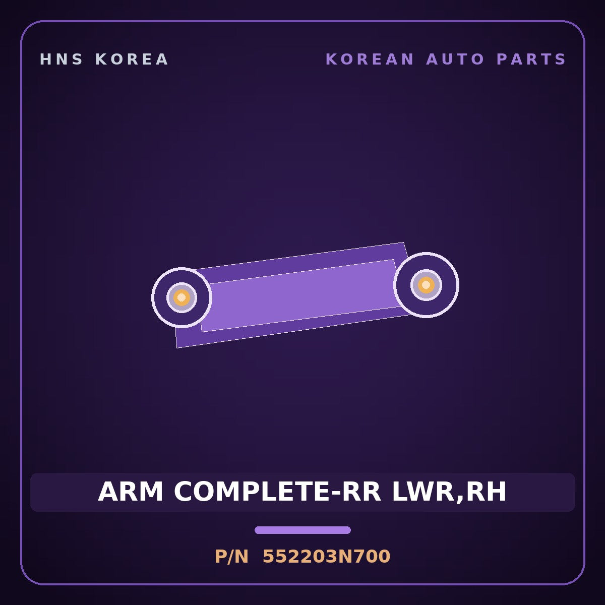 Genuine Mobis ARM COMPLETE-RR LWR,RH 552203N700 for Equus 2013 HNS Parts Korea