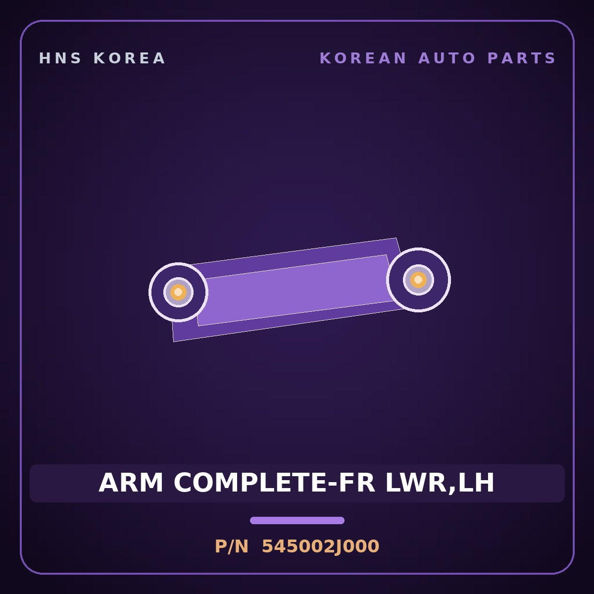 Genuine Mobis ARM COMPLETE-FR LWR,LH 545002J000 for Mohave 2007 HNS Parts Korea