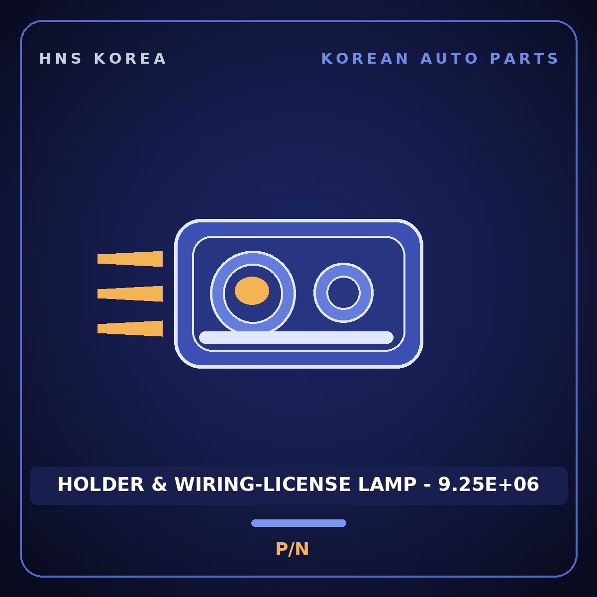 Genuine Mobis HOLDER & WIRING-LICENSE LAMP - 9.25E+06  for ST1 2023 HNS Parts Korea