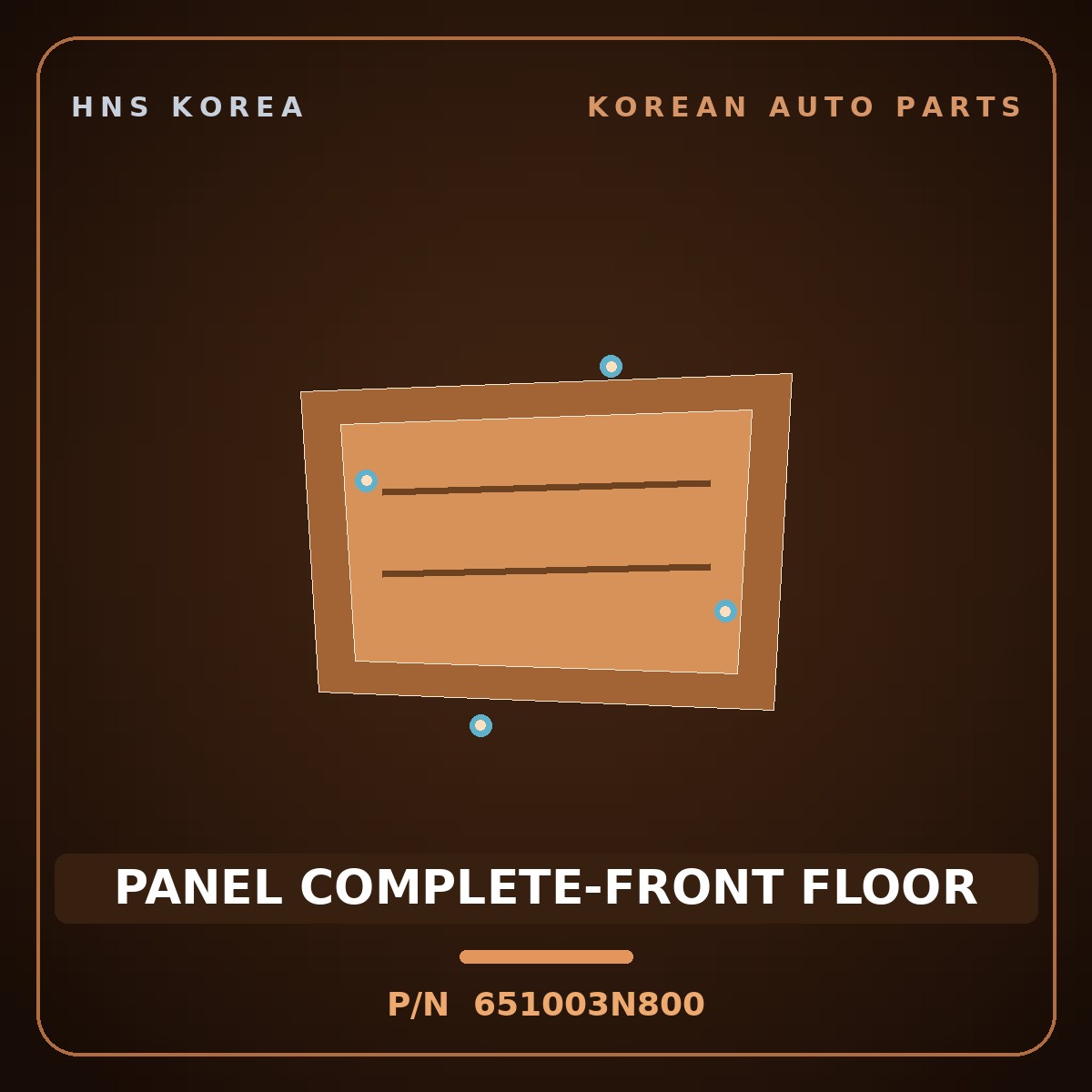 Genuine Mobis PANEL COMPLETE-FRONT FLOOR 651003N800 for Equus 2013 HNS Parts Korea