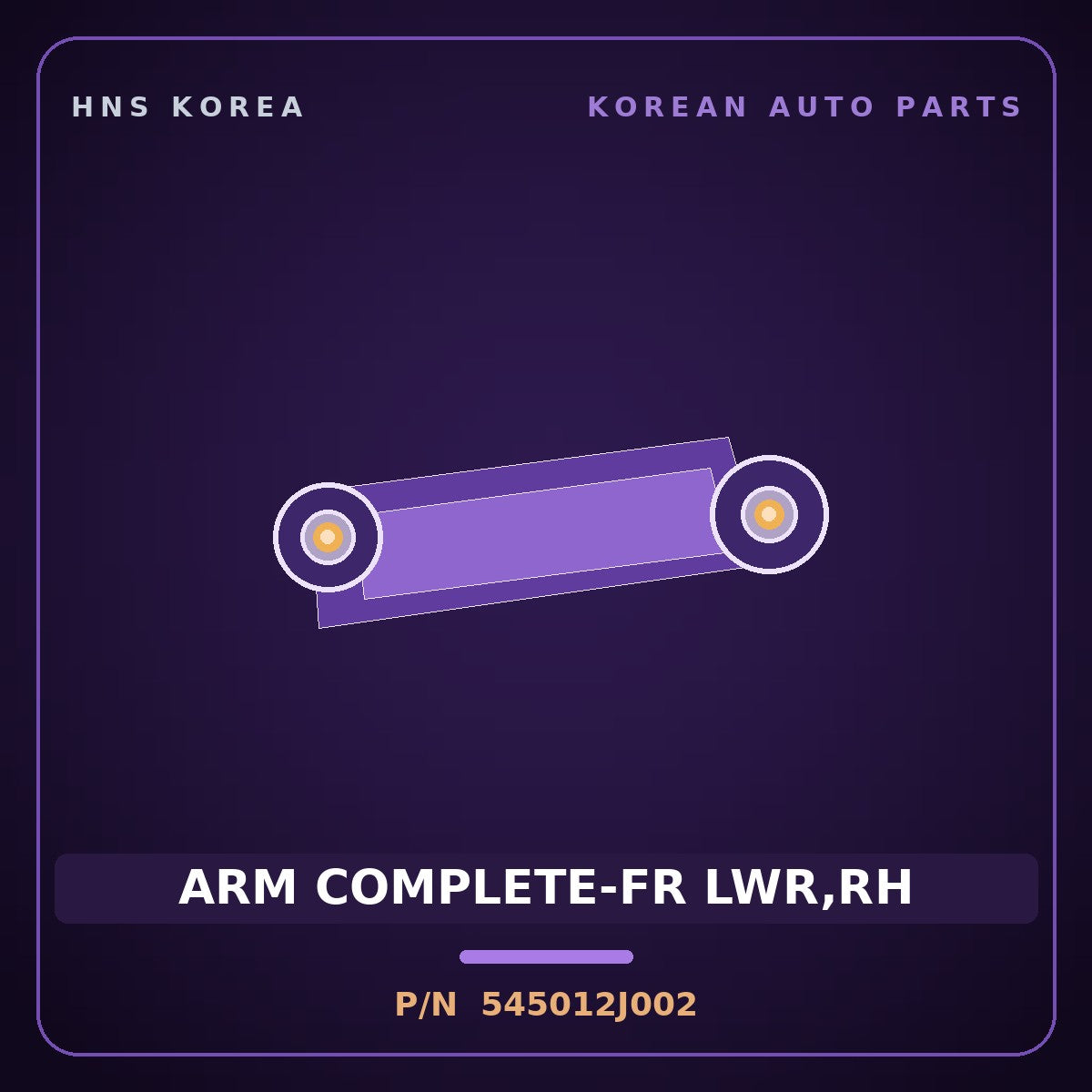 Genuine Mobis ARM COMPLETE-FR LWR,RH 545012J002 for Mohave 2007 HNS Parts Korea