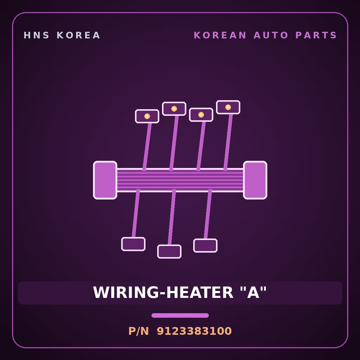 Genuine Mobis WIRING-HEATER "A" 9123383100 for 11-Ton Truck 1995 HNS Parts Korea