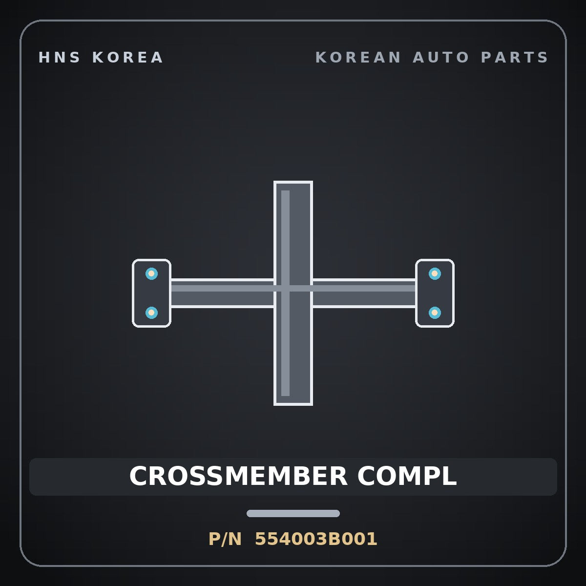 Genuine Mobis CROSSMEMBER COMPL 554003B001 for Equus 1999 HNS Parts Korea