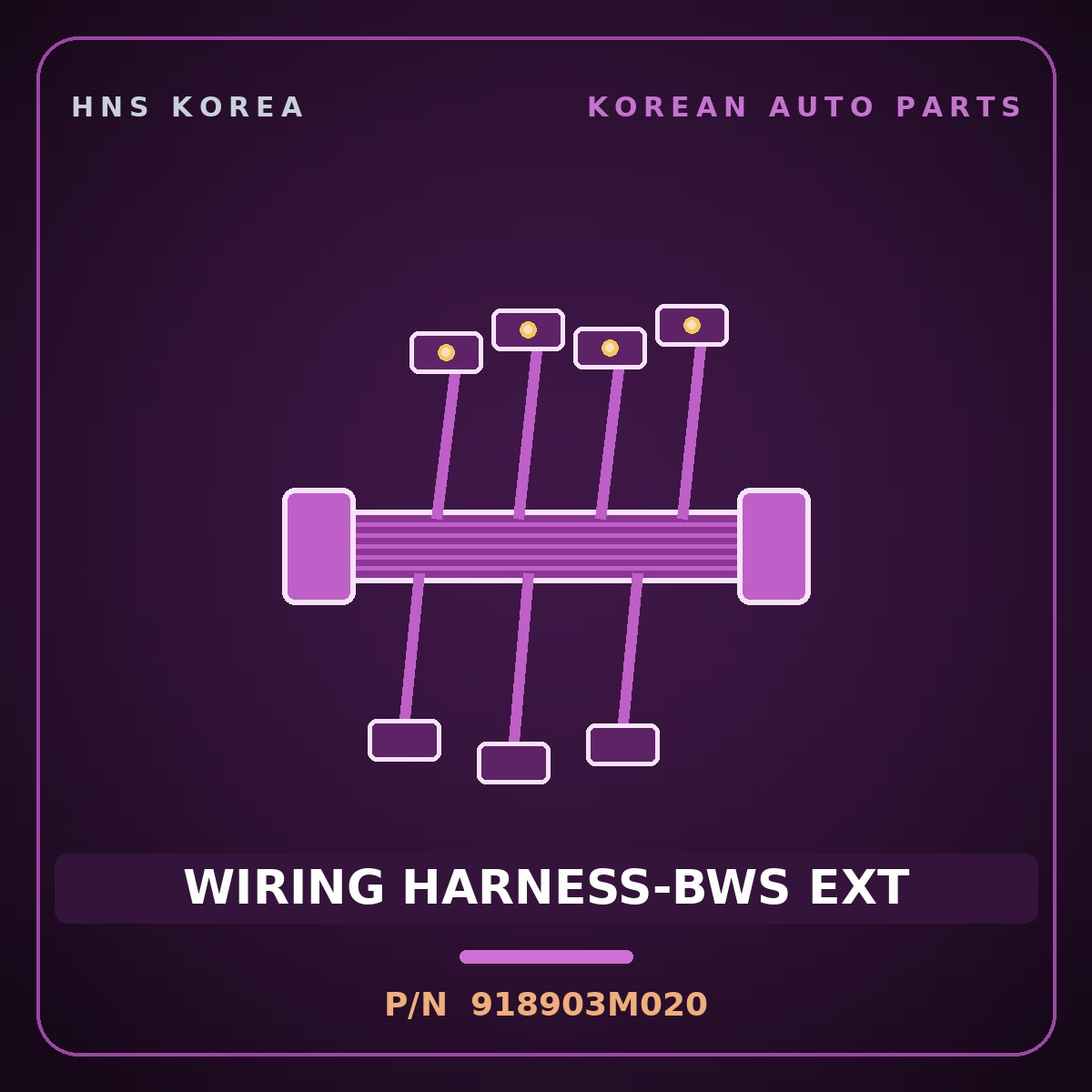 Genuine Mobis WIRING HARNESS-BWS EXT 918903M020 for Genesis 2007 HNS Parts Korea