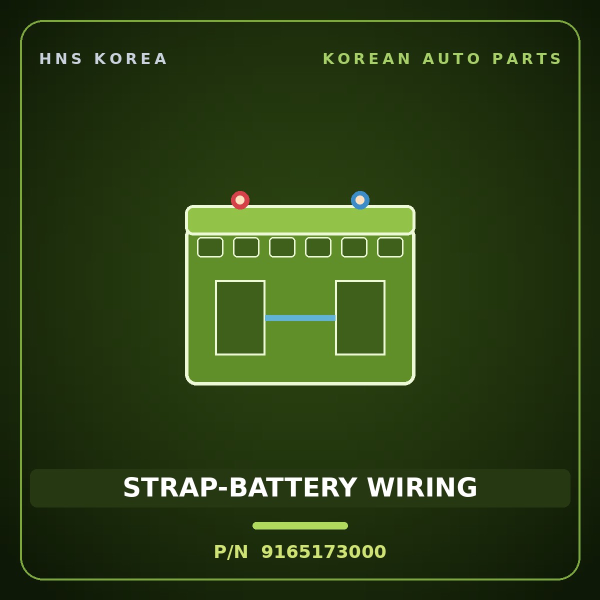 Genuine Mobis STRAP-BATTERY WIRING 9165173000 for 11-Ton Truck 1998 HNS Parts Korea