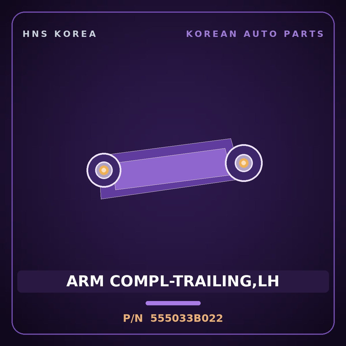 Genuine Mobis ARM COMPL-TRAILING,LH 555033B022 for Equus 1999 HNS Parts Korea
