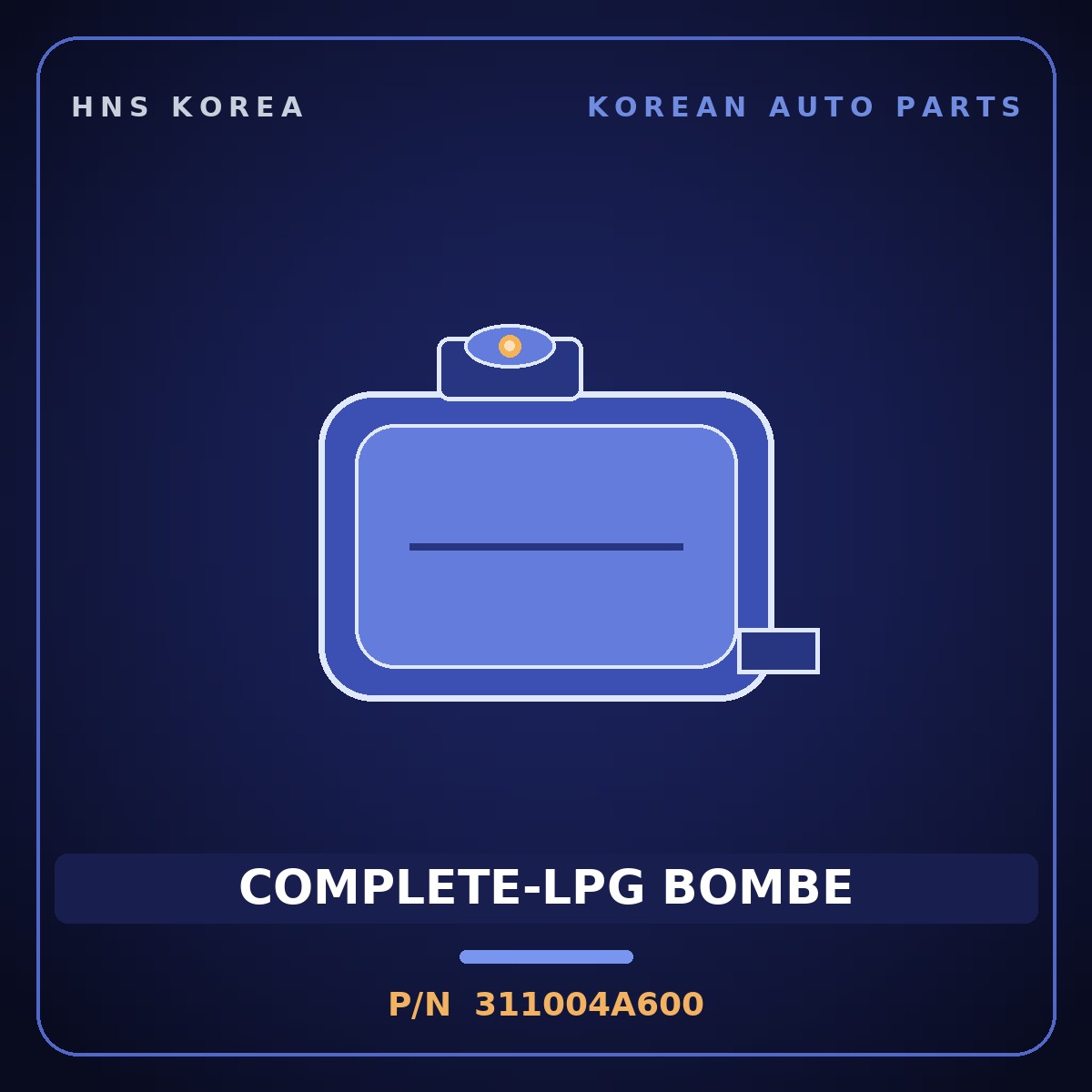 Genuine Mobis COMPLETE-LPG BOMBE 311004A600 for Grand Starex 1997 HNS Parts Korea