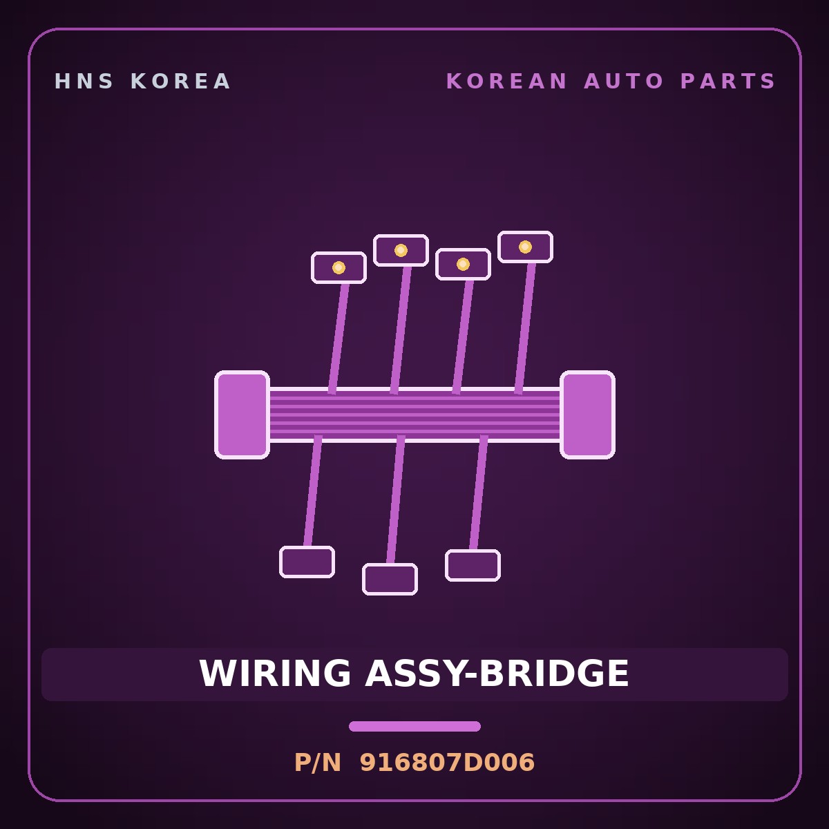 Genuine Mobis WIRING ASSY-BRIDGE 916807D006 for 11-Ton Truck 2000 HNS Parts Korea