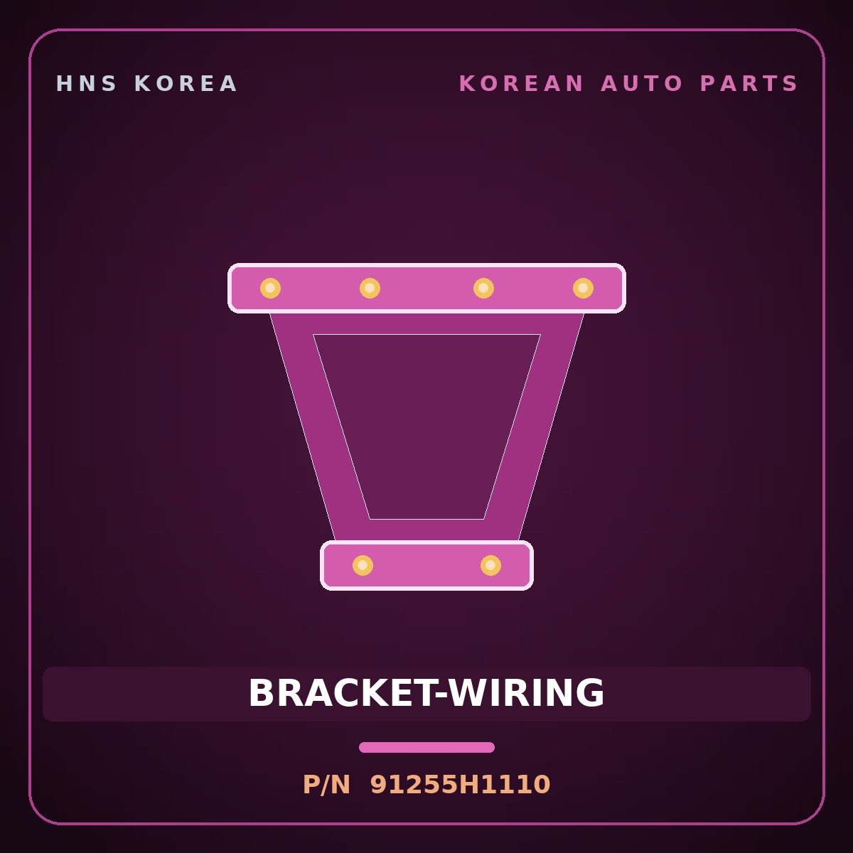 Genuine Mobis BRACKET-WIRING 91255H1110 for Galloper 2000 HNS Parts Korea