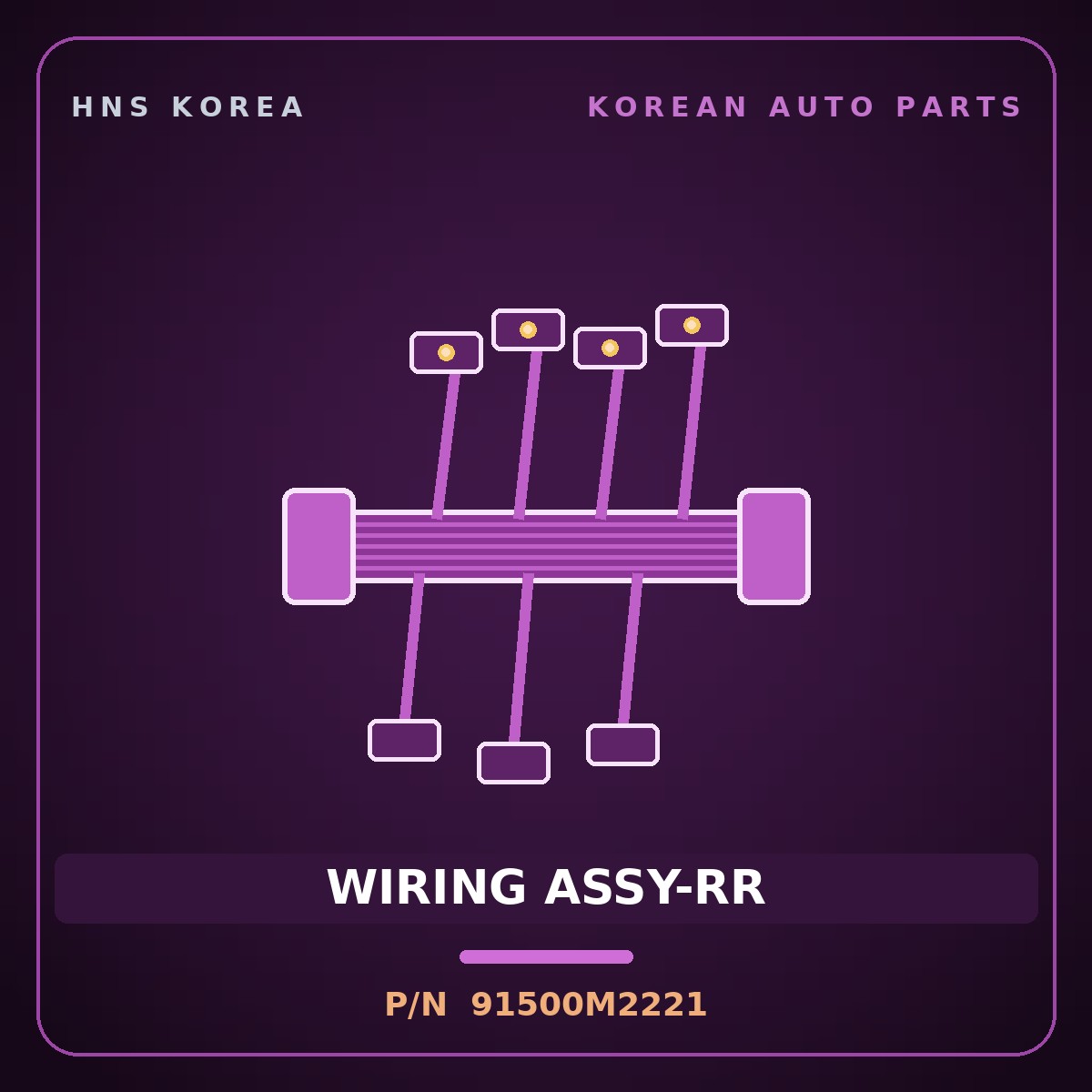 Genuine Mobis WIRING ASSY-RR 91500M2221 for Santamo 1995 HNS Parts Korea