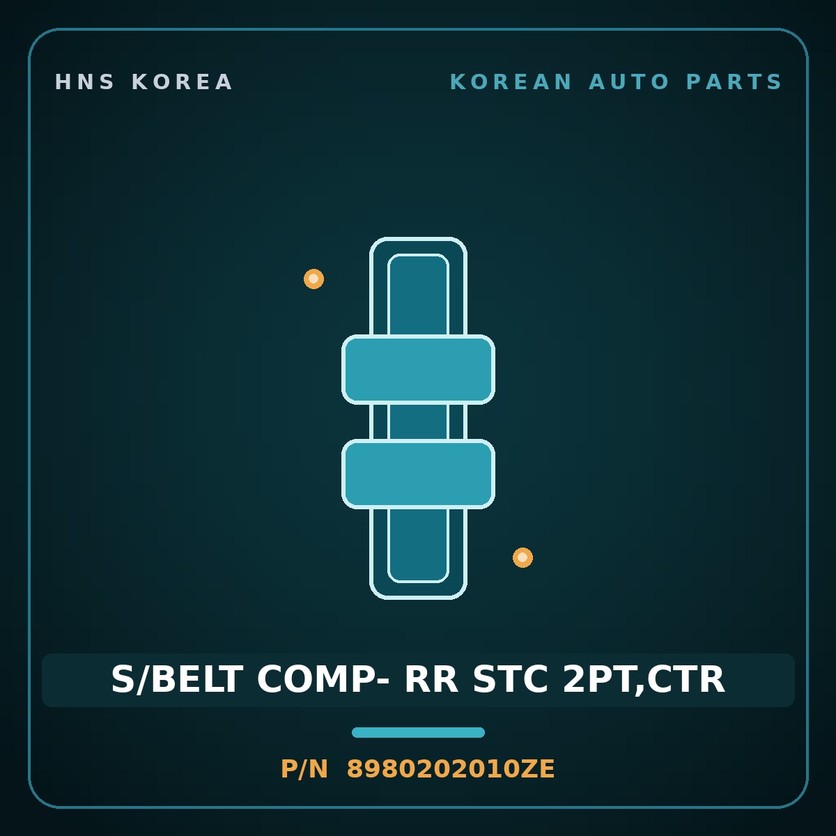 Genuine Mobis S/BELT COMP- RR STC 2PT,CTR 8980202010ZE for Atos 1998 HNS Parts Korea