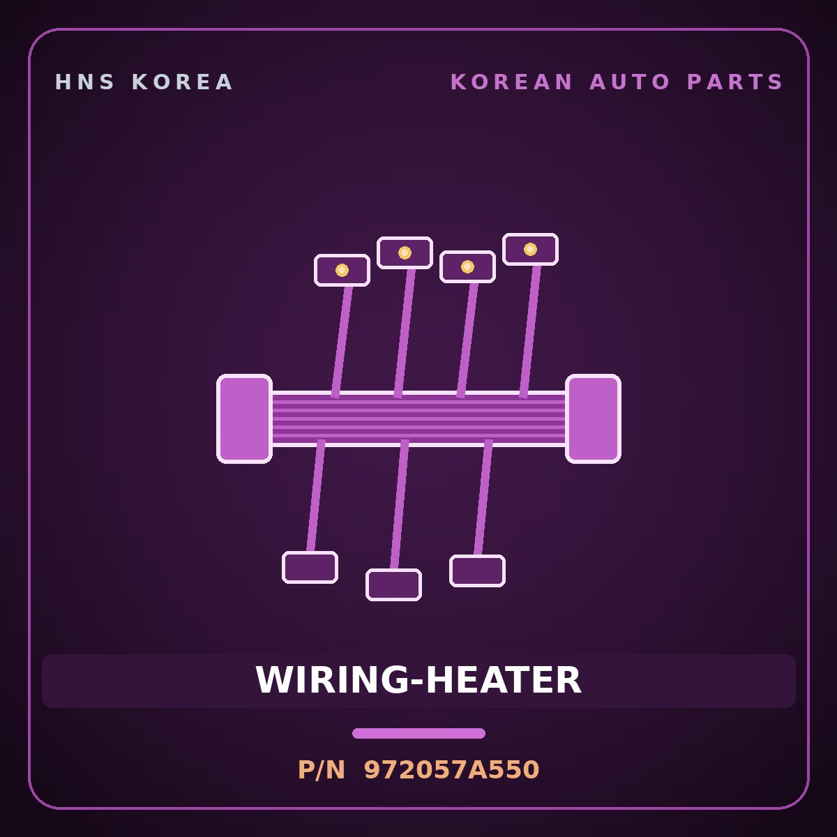 Genuine Mobis WIRING-HEATER 972057A550 for 11-Ton Truck 1998 HNS Parts Korea
