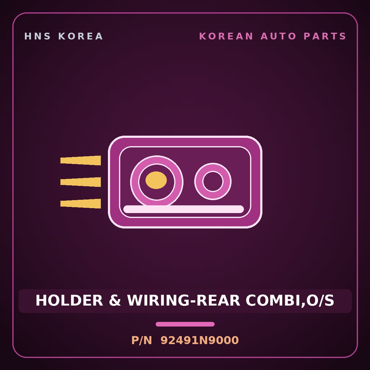Genuine Mobis HOLDER & WIRING-REAR COMBI,O/S 92491N9000 for Tucson 2021 HNS Parts Korea