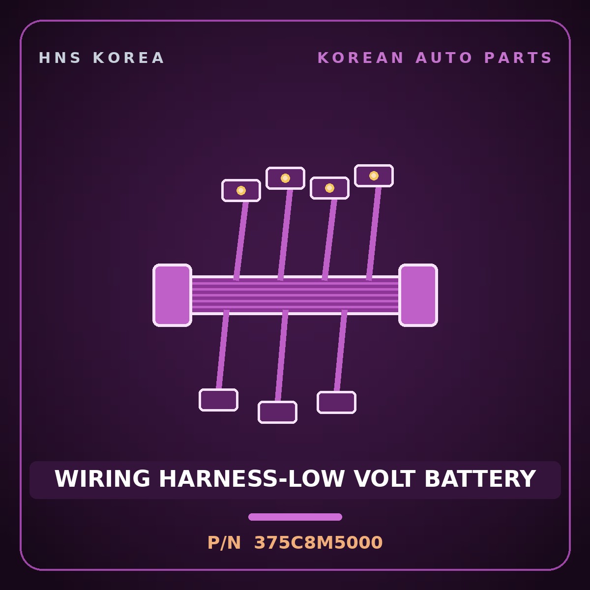 Genuine Mobis WIRING HARNESS-LOW VOLT BATTERY 375C8M5000 for Nexo 2018 HNS Parts Korea