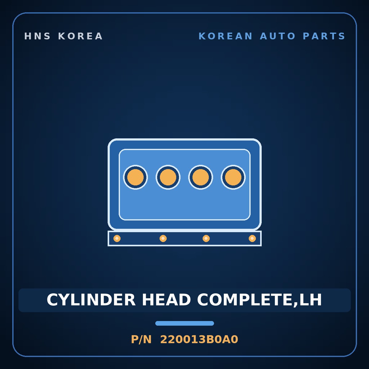 Genuine Mobis CYLINDER HEAD COMPLETE,LH 220013B0A0 for Equus 1999 HNS Parts Korea
