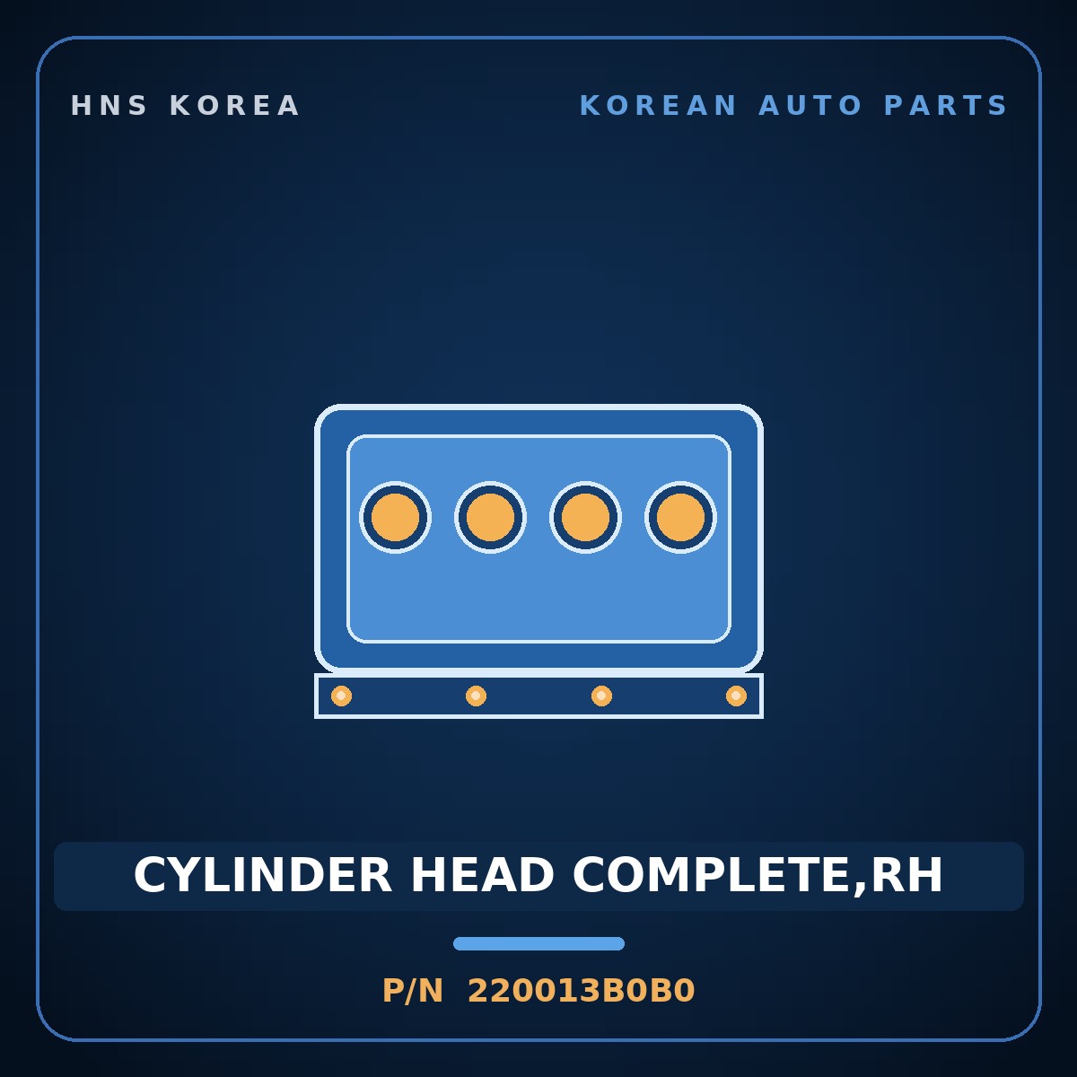 Genuine Mobis CYLINDER HEAD COMPLETE,RH 220013B0B0 for Equus 1999 HNS Parts Korea