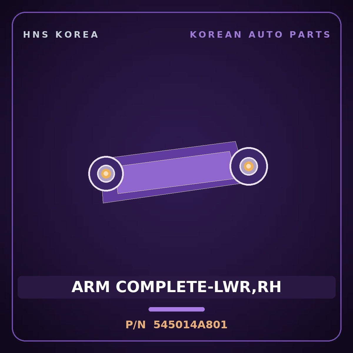 Genuine Mobis ARM COMPLETE-LWR,RH 545014A801 for Grand Starex 1997 HNS Parts Korea